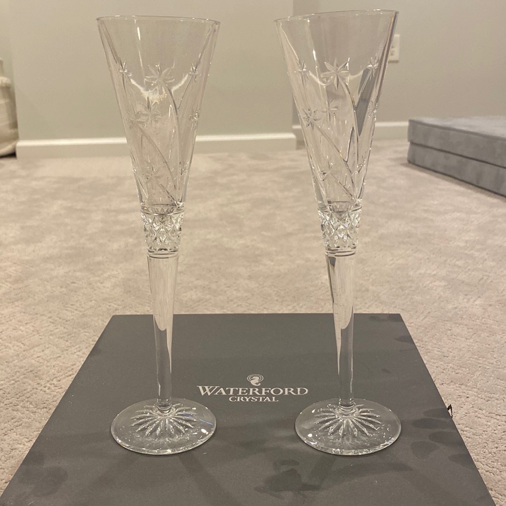Waterford crystal toasting flutes